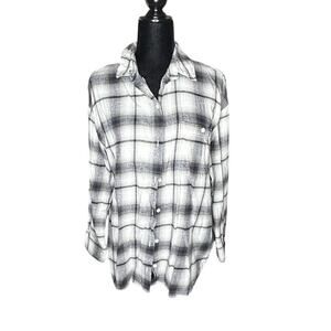 Divided Men's small black & white Flannel shirt